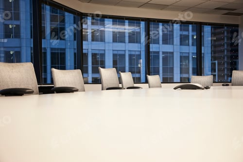 Preview: Table and chairs in urban conference room