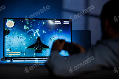 Preview: Dedicated person participates in online battle with firearms