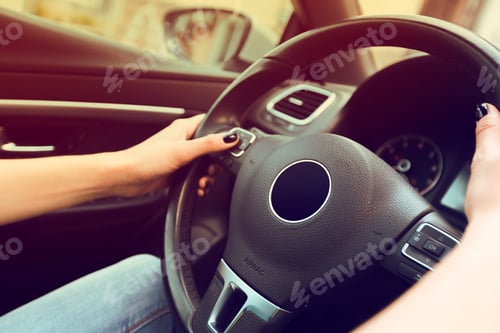 Preview: woman driver driving a car