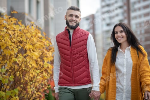 Preview: Nice joyful couple being in a positive mood