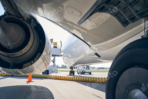 Preview: Airplane serviced during the refueling process at the airdrome