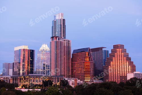 Preview: Butler Metro Park Grounds Night Dusk Downtown City Skyline Austin