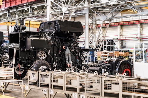 Preview: Assembly workshop interior at the big industrial plant