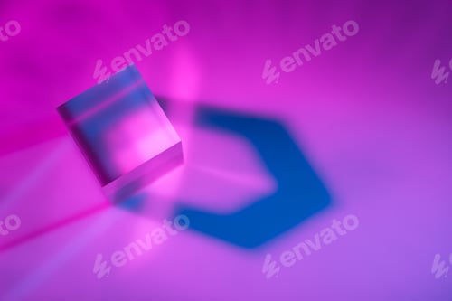 Preview: Glass crystal prism. Multicolor light effect