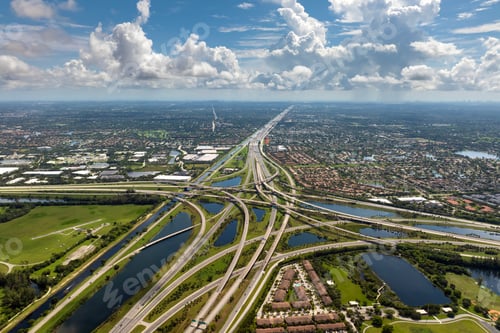 Preview: Wide multilane highway crossroads in Miami, Florida