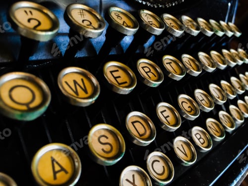 Preview: Vintage typewriter gold brass keyboard