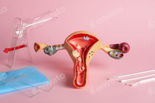 Preview: Female Anatomy Model and Medical Instruments
