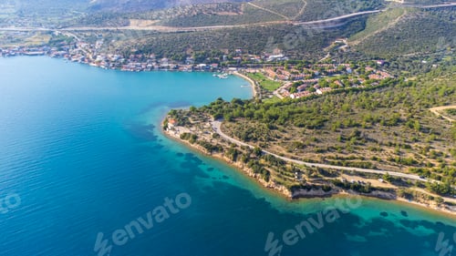Preview: Aerial drone footage; Izmir Balikliova harbor and bay - Turkey
