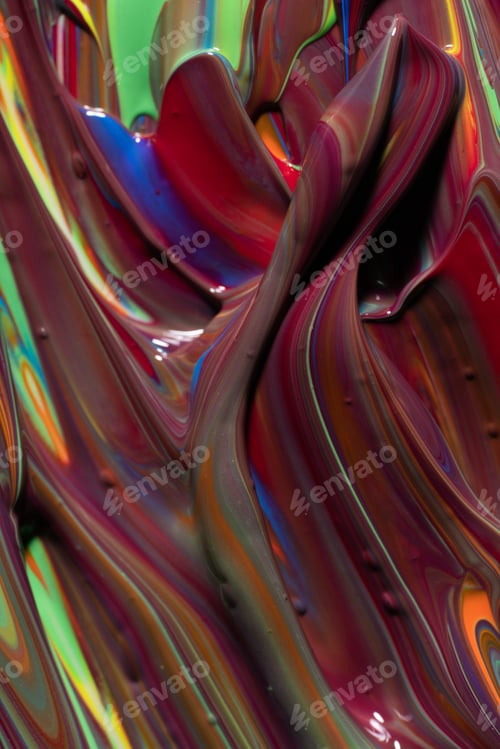 Preview: Flow of thick colorful paint