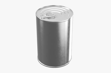 Preview: Silver Metallic Can with Indented Lid