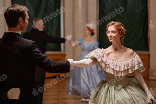 Preview: Lady Dancing with Gentleman in Palace Ballroom