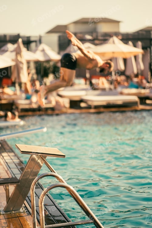 Preview: blue water in swimming pool