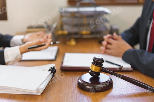 Preview: Legal and justice concept, Young female lawyer explains and consulting contract with senior lawyer