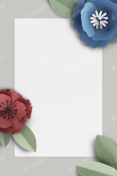 Preview: Flowers on gray template
