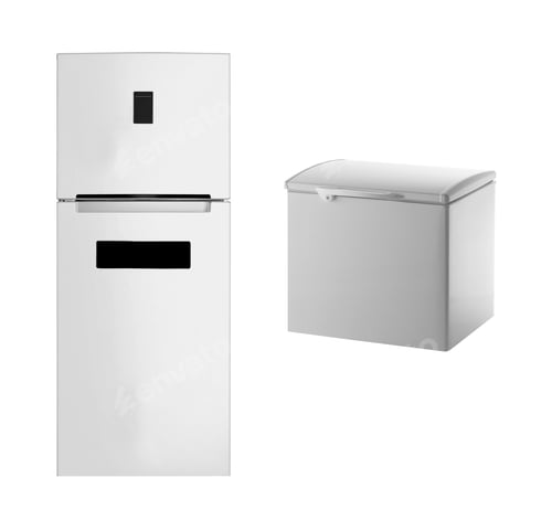 Preview: Modern steel refrigerator isolated
