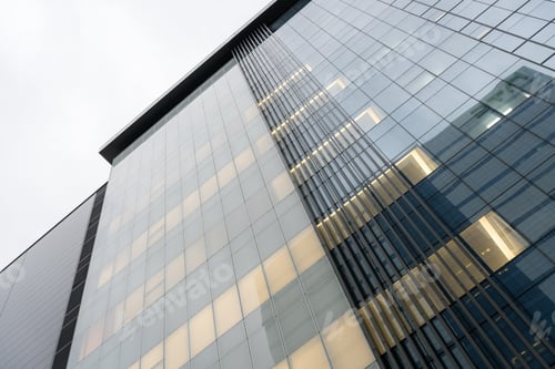 Preview: Office building architecture facade from below