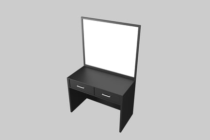 Preview: Elegant Black Vanity with Built-in Mirror