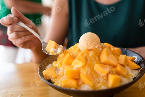 Preview: Eating Mango Shaved Ice With Colorful Dessert, Famous Taiwanese Snacks At Taiwan