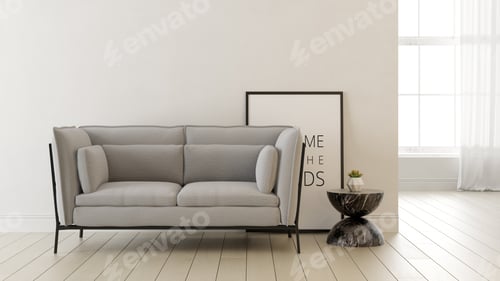 Preview: Interior of modern living room 3 D rendering