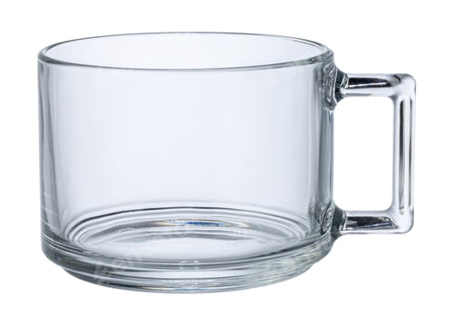 Preview: Empty glass cup isolated on white background