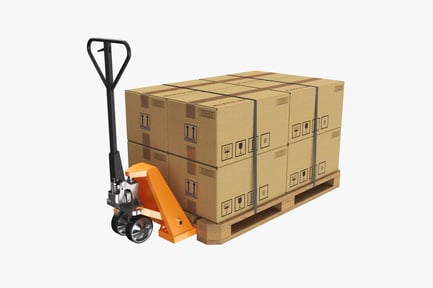 Preview: Heavy-Duty Pallet Jack with Cargo