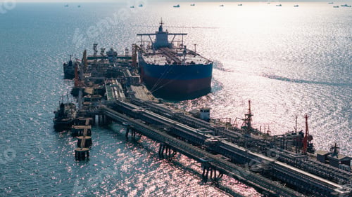 Preview: Oil Tanker Docked at Offshore Terminal