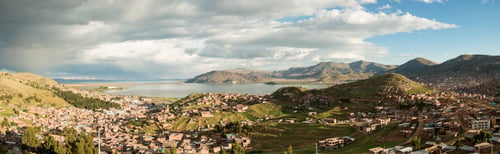 Preview: Panoramic view of Puno city and Lake Titicaca, Peru, South America