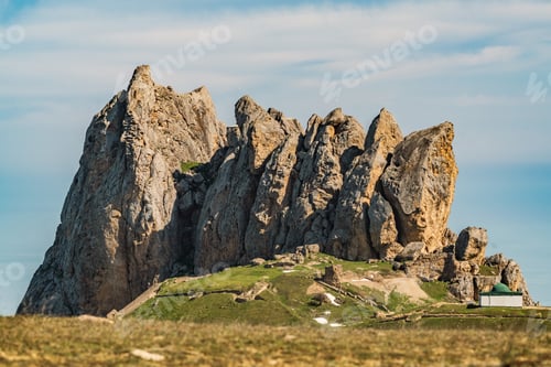 Preview: Rocky peak of holy mountain Beshbarmag located in Azerbaijan