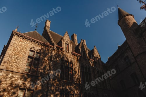 Preview: low angle view of medieval castle in Ghent, Belgium