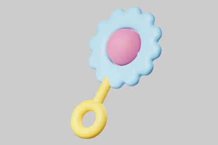 Preview: Flower rattle baby toy