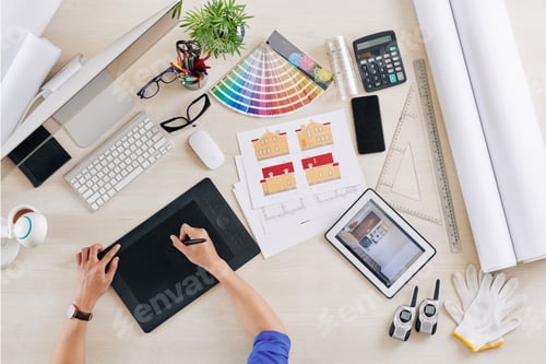 Preview: Interior designer drawing project
