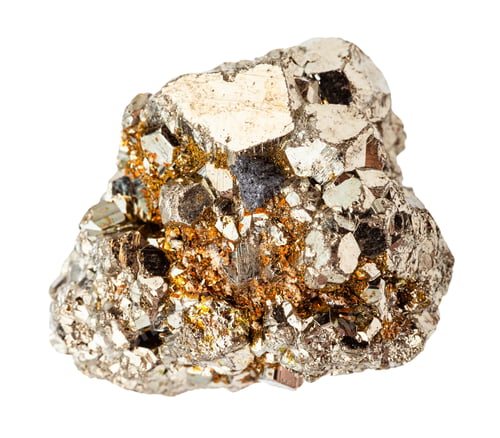 Preview: rough crystalline Pyrite rock isolated