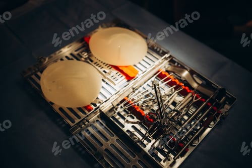 Preview: silicone breast implants on the table
