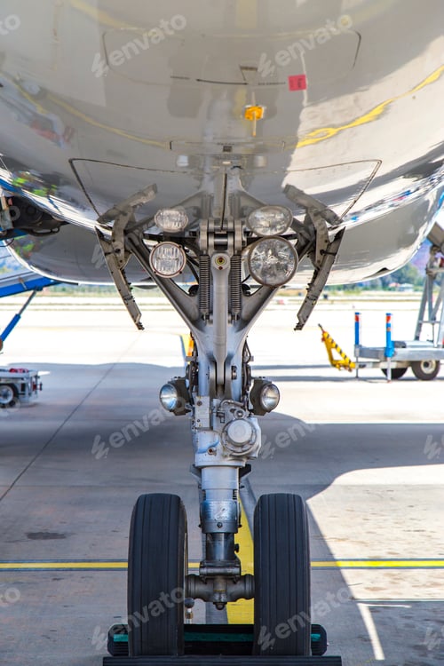 Preview: View of Airplane nose landing gear