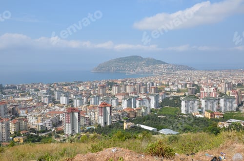 Preview: Beautiful modern and tall building district of the Mediterranean city Alania