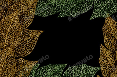 Preview: Green and golden leaf frame