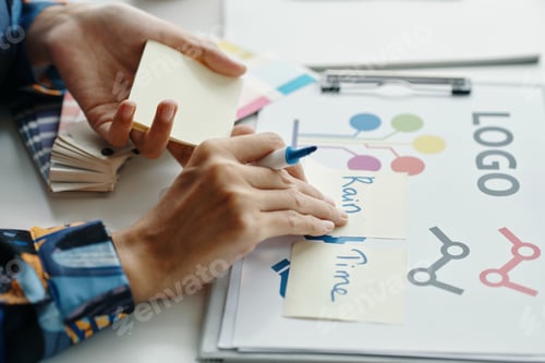 Preview: Unrecognizable Female Designer Working On Concept