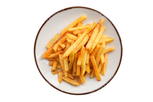 Preview: Plate with french fries isolated on white