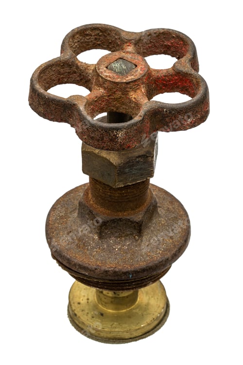 Preview: Old water valve, isolated on white background