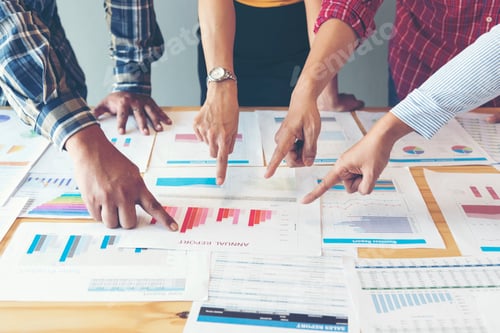 Preview: Excel graph with Spreadsheet Document showing Information Financial Startup Concept