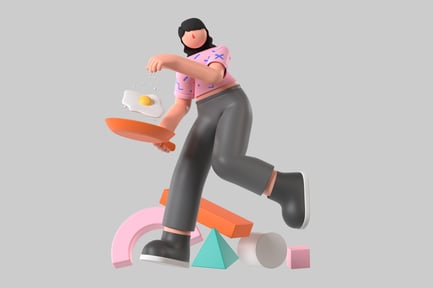 Preview: Breakfast chef with frying pan