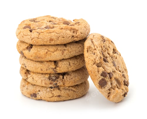 Preview: Fresh chocolate cookies isolated on white background