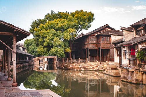 Preview: Traditional houses in the ancient Jiangnan water village of Wuzhen, Zhejiang province