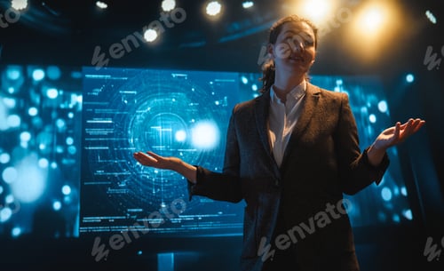 Preview: A woman is speaking on stage