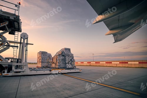 Preview: Preparation freight airplane before flight