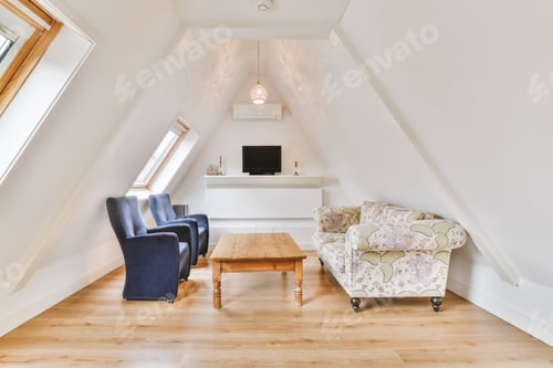 Preview: Stylish interior of living room in modern apartment