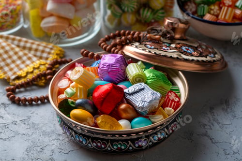 Preview: Traditional Turkish Ramadan Sweet Sugar Candy, Chocolate candie and Almond candies