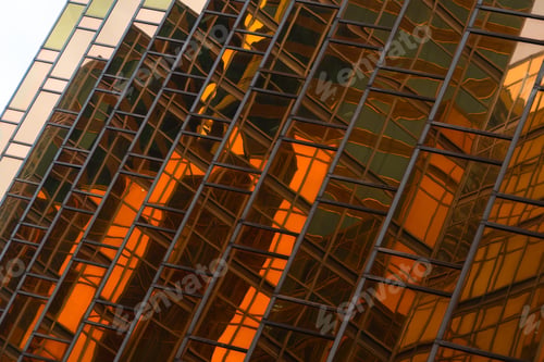 Preview: Office buildings windows. Glass architecture facade design with reflection