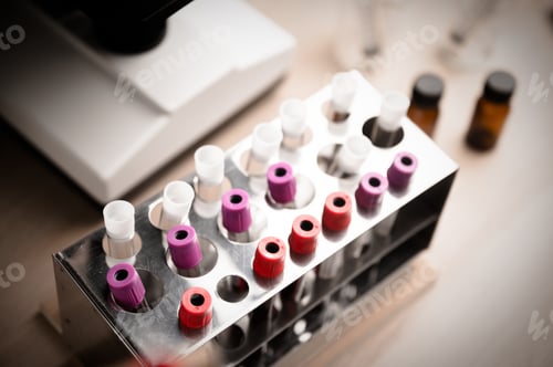 Preview: COVID-19 test and laboratory sample of blood testing for diagnosis new Corona virus infection