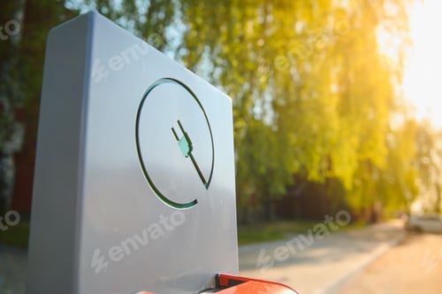 Preview: Electric vehicle charging station. Electric transport concept